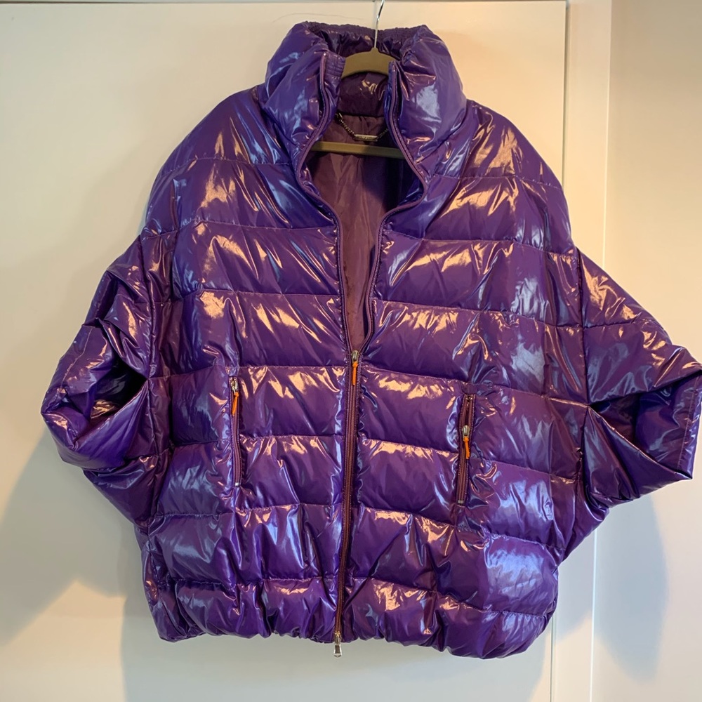 Cute Purple down cape/vest